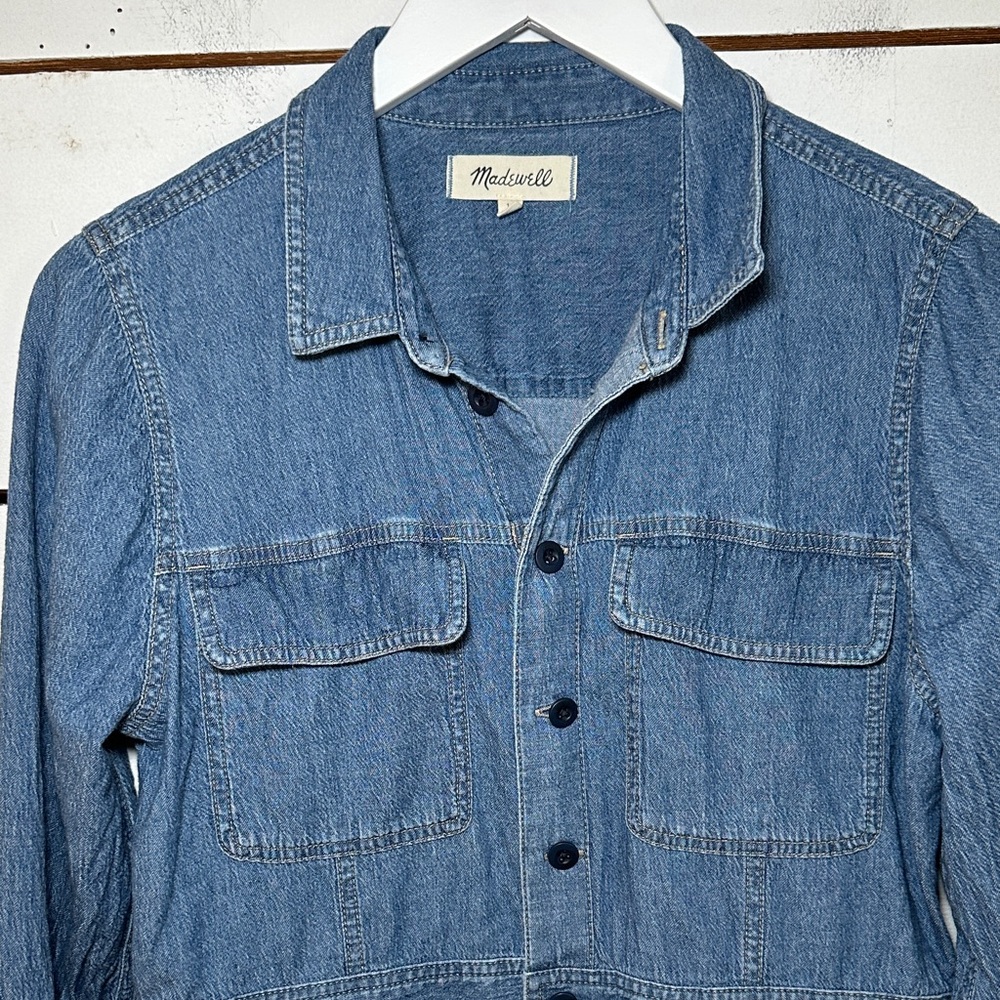 Madewell Denim Utility Shirtdress - Picture 2 of 13